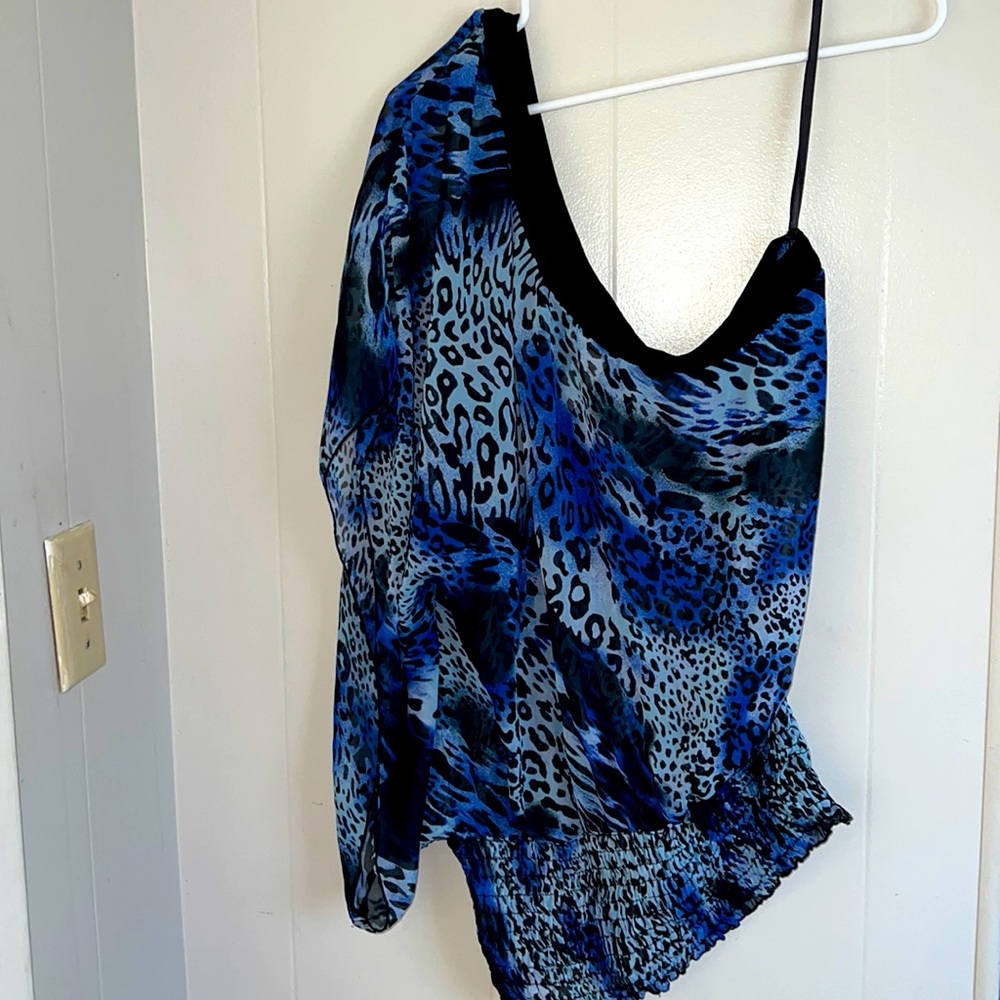 Blue Cheetah Blouse